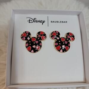 Disney x Baublebar Mickey Mouse Icon Heart Pattern Stud Earrings Limited Edition